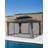 SeeHill Hardtop Gazebo, Outdoor Patio Gazebo, Aluminum Frame Patio Hardtop Gazebos with Netting and Curtain, Outdoor Patio Pergola with Double Steel Roofs for Deck, Lawns, Garden-113380073-113380074