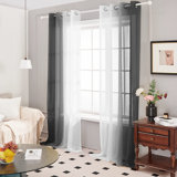 Modern Grommet Ombre Sheer Curtains (Set Of 2)