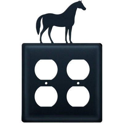 Horse 4-Gang Duplex Outlet Wall Plate