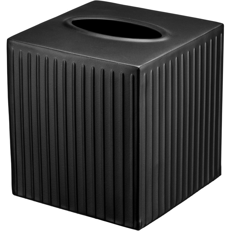 Porte-boîte à mouchoirs décoratif en relief Ridge, noir mat, Noir mat