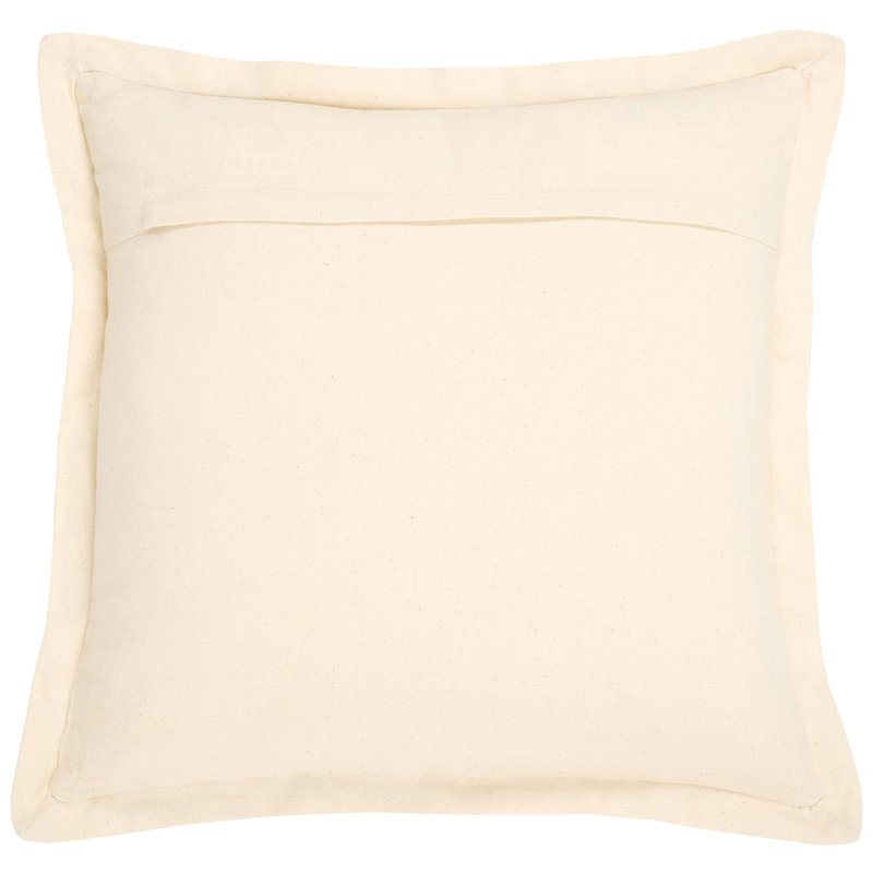 Camel and Natural Cotton Square Throw Pillow, 18" x 18"