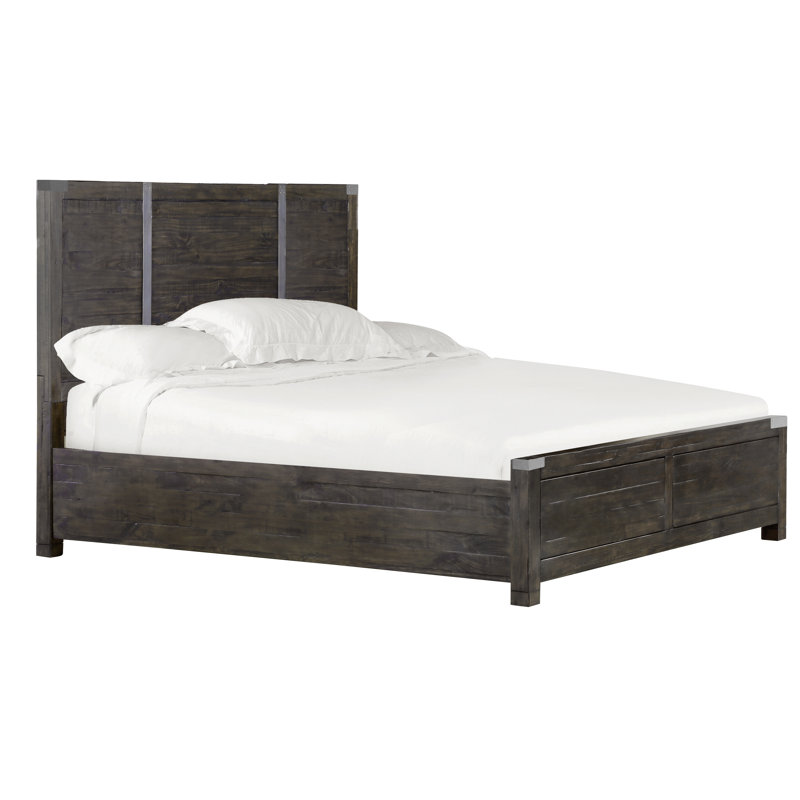 Mahika Solid Wood Panel Bed, King