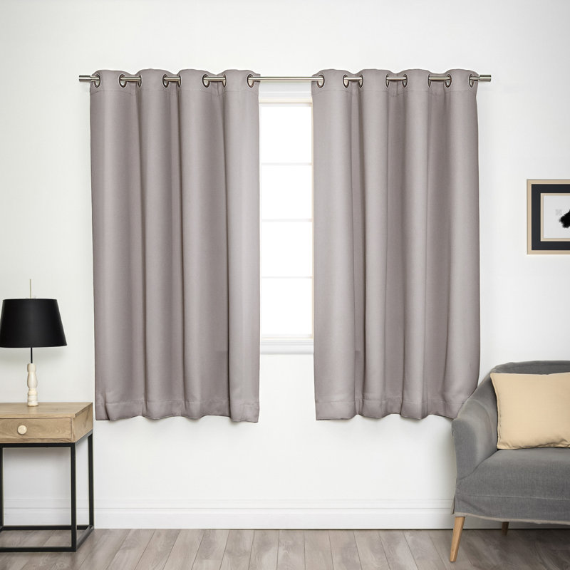 Adina Sevan Solid Thermal Grommet Curtain Panels, 52"W x 72"L, Clay