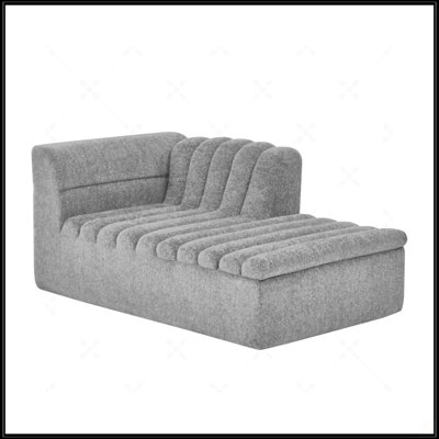 Canapé modulaire en L de 106 po avec méridienne, rembourré en chenille, accoudoirs en forme de vague, sans oreillers inclus