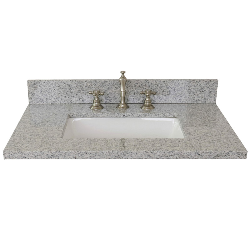 31" Gray Granite Vanity Top with White Ceramic Undermount Sink