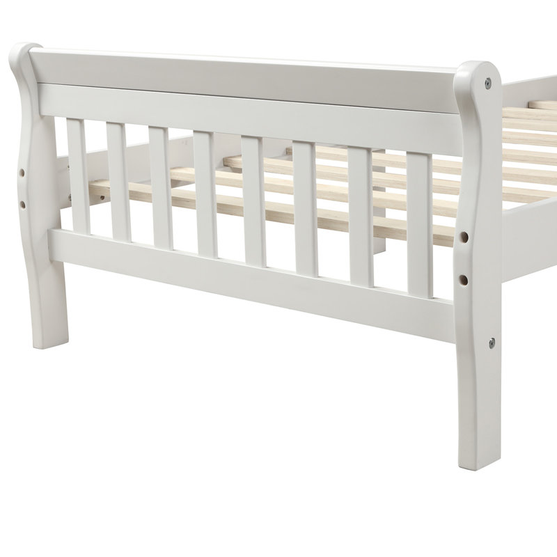 Lit plateforme Wood, Blanc
