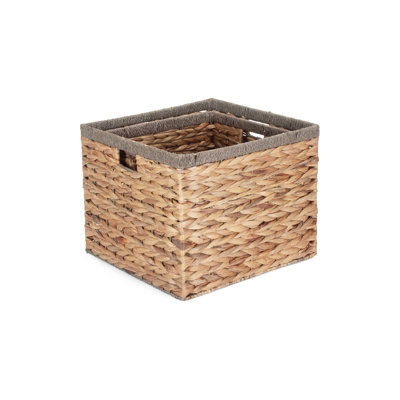 Wicker 2 Piece Square Rope Border Basket Set
