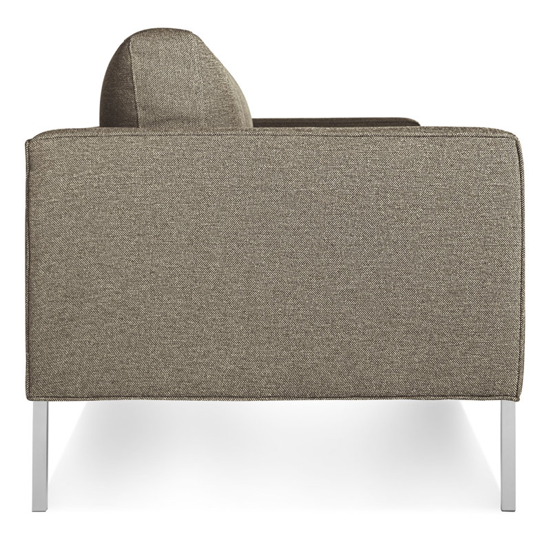 Paramount Sofa, Sanford Black Polyester Blend, Stainless Steel, 32" H x 95" W x 34" D