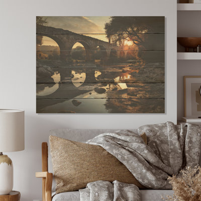 Bridge To Nowhere Scenery - Bridges Wood Wall Art On Natural Pine Wood