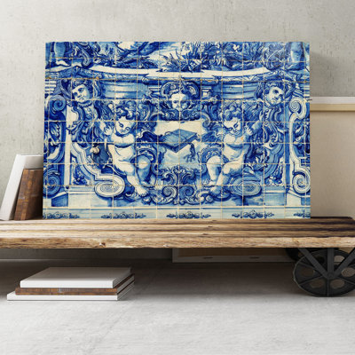 Blue Portugal Tiles - Wrapped Canvas