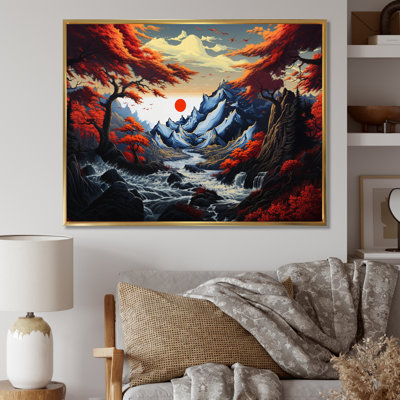 Charmant paysage asiatique sur toile