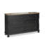Commode 64 pouces, 5 tiroirs et pieds de style campagne, chêne brun noir Ginie