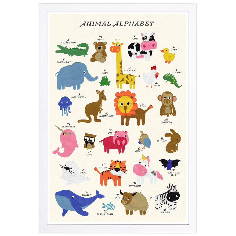 «Alphabet», impression encadrée, H 13 po x l 19 po x P 0,75 po, Cadre blanc