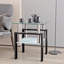 Table basse carrée moderne en verre trempé pour le salon, noir / transparent | Idée de cadeau-1238959261-1238959262