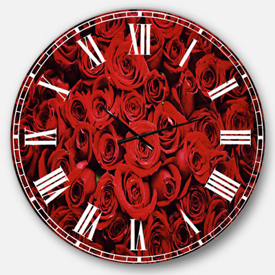 Winter Red Rose - Horloge murale traditionnelle