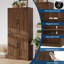 Garde-manger 71 po rustique Farmhouse - rangement en bois brun avec tablettes réglables pour la cuisine et le salon