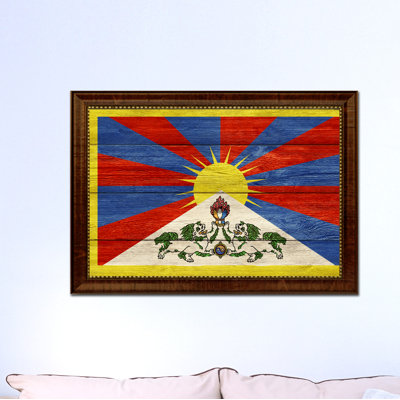 « tibet country flag », peinture sur toile encadrée