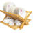 Eco-Friendly Collapsible Bamboo Dish Drying Rack With Multi-Tier Design For Plates Bowls Cups And Cookware