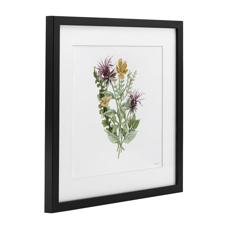«Lush Botanical Mix», reproduction encadrée sous verre, conception de Cindy Jacobs, H 13 po x l 13 po, Cadre noir minuit