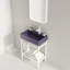 Meuble-lavabo de salle de bain avec lavabo en céramique, ensemble de lavabo console autoportant, lavabo rectangulaire en céramique mauve brillant sans robinet, pieds en métal ouverts, tablettes de rangement