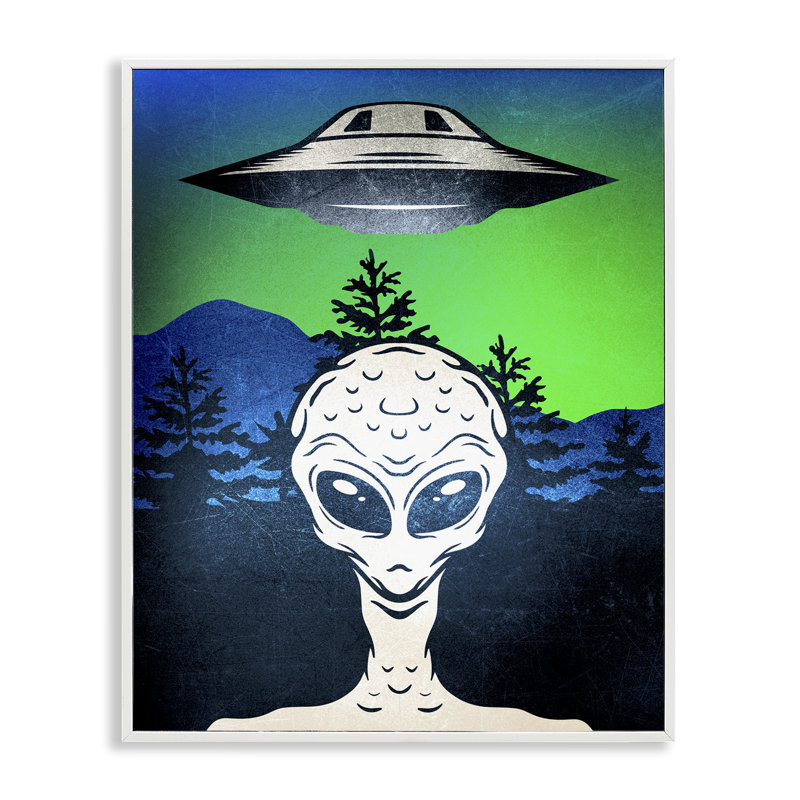 «Alien and UFO Scene», estampe numérique, conception de Kim Allen, H 14 po x l 11 po