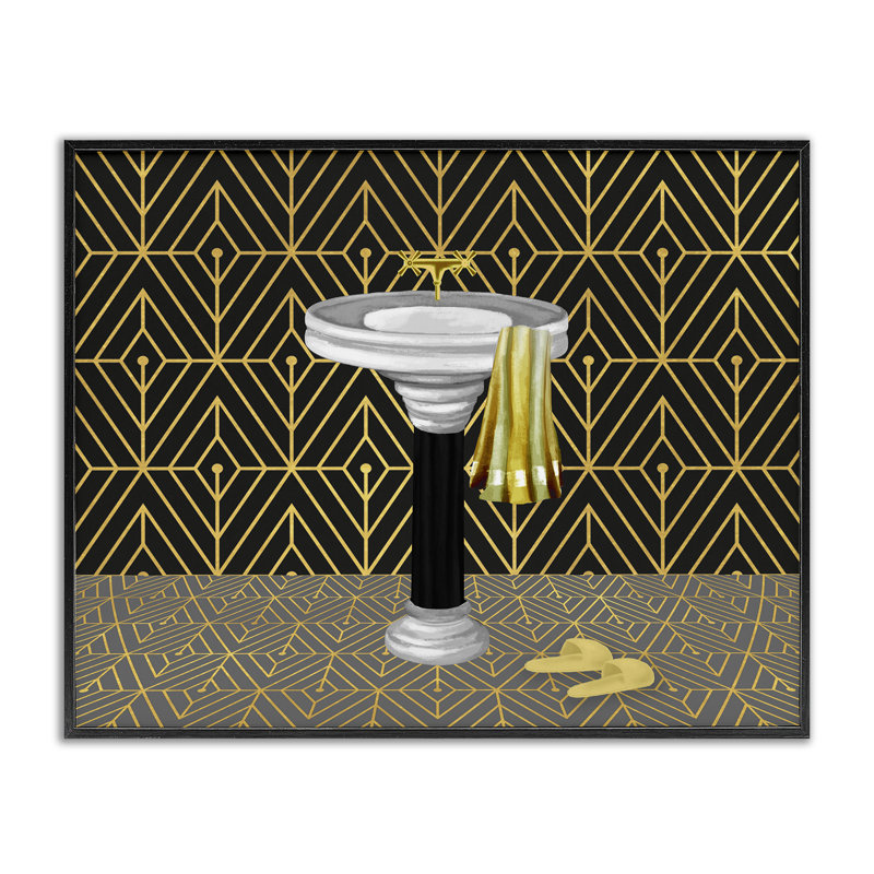 Estampe numérique pour salle de bain Deco Style Glam, design par Conrad Knutsen, H 11 po x l 14 po
