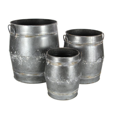 Ensemble de pots à fleurs en fer 3 pièces Coursey