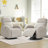 Delba 37"Modern Upholstered Nursery Swivel Rocker Recliner,Manual Swivel Glider Recliner with Rounded Armrest and Double Pockets-427931835-404787446