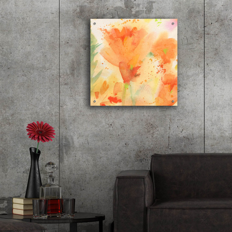 «Windblown Poppies # 2» par Sheila Golden, H 24 po x l 24 po