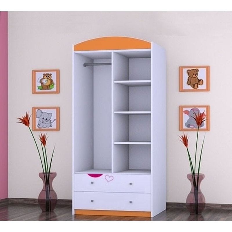 Cloutier 2 Door Wardrobe, Orange