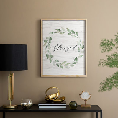 «Blessed Wreath», reproduction encadrée en bois massif