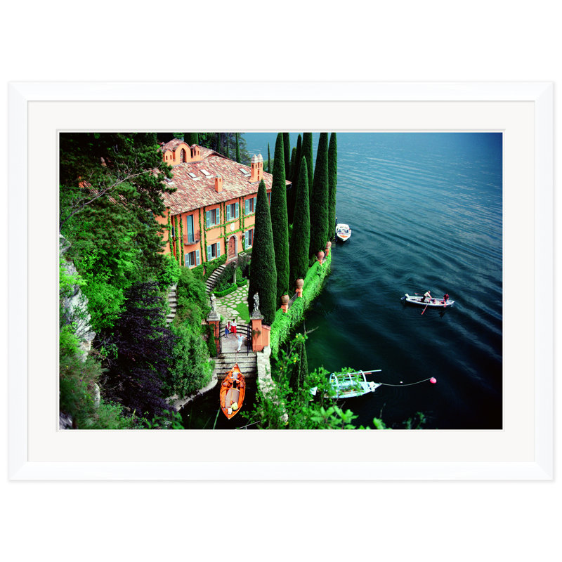 Giacomo Montegazza Print by Slim Aarons, White Single Picture Framed, 43.5" H x 59.5" W x 1.5" D