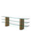 Console Table Lunden Brushed Brass Finish - 4 Blocks