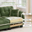 Canapé modulaire rembourré 100,7 po capitonné avec repose-pieds, garniture à pompons et 2 coussins décoratifs-328646784-328646787