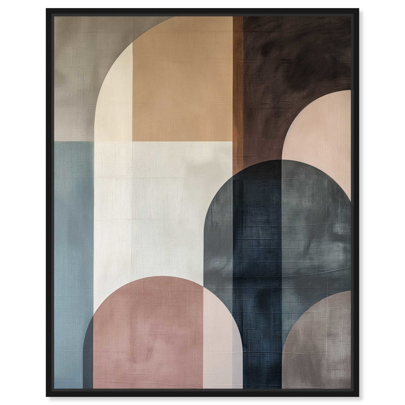 Abstract Geometric Canvas Print with Black Frame, 21" x 17"