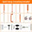 15-Tier Dual-Tower Rolling Paint Drying Rack for Cabinet Doors