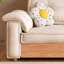 Canapé-lit causeuse en similicuir beige-129743635