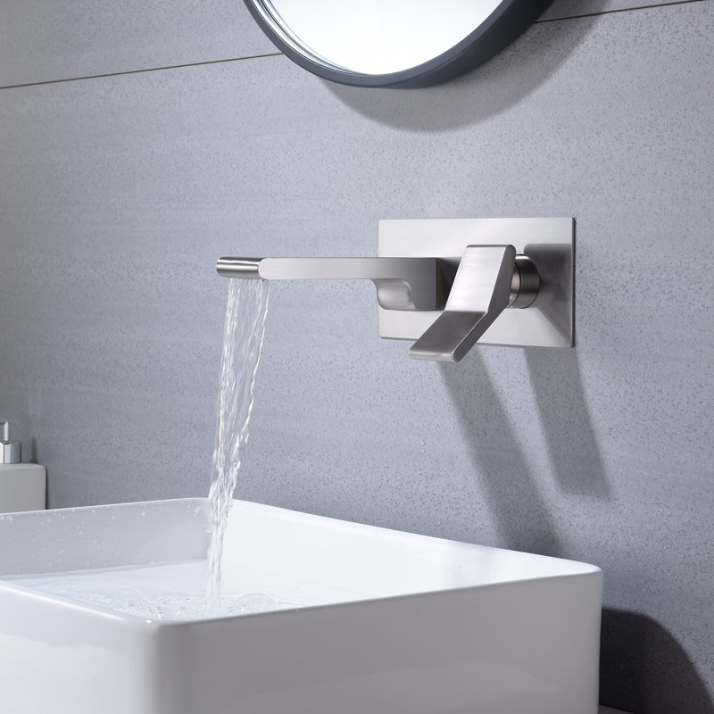 Single-handle Bathroom Faucet with Drain Assembly, Brushed Nickel