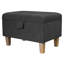 50cm Wide Rectangle Solid Colour Footstool Ottoman with Storage