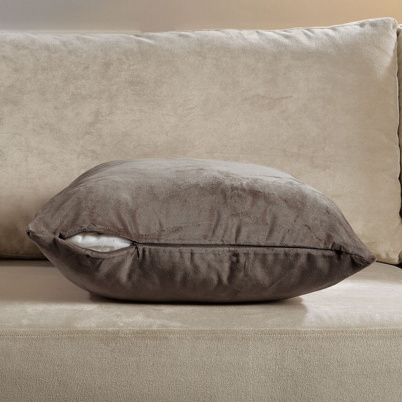 Matte Velvet Cushion Cover - 1 Pc, 51cm x 51cm, Coffee