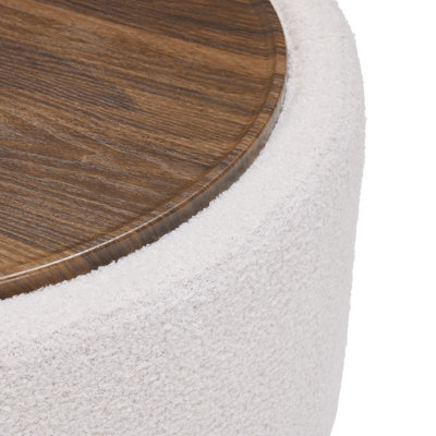 Table basse ronde avec rangement 28,1 "Teddy