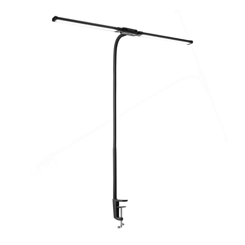 Lampe de bureau à DEL avec pince à double tête de table avec col de cygne réglable à 360 °