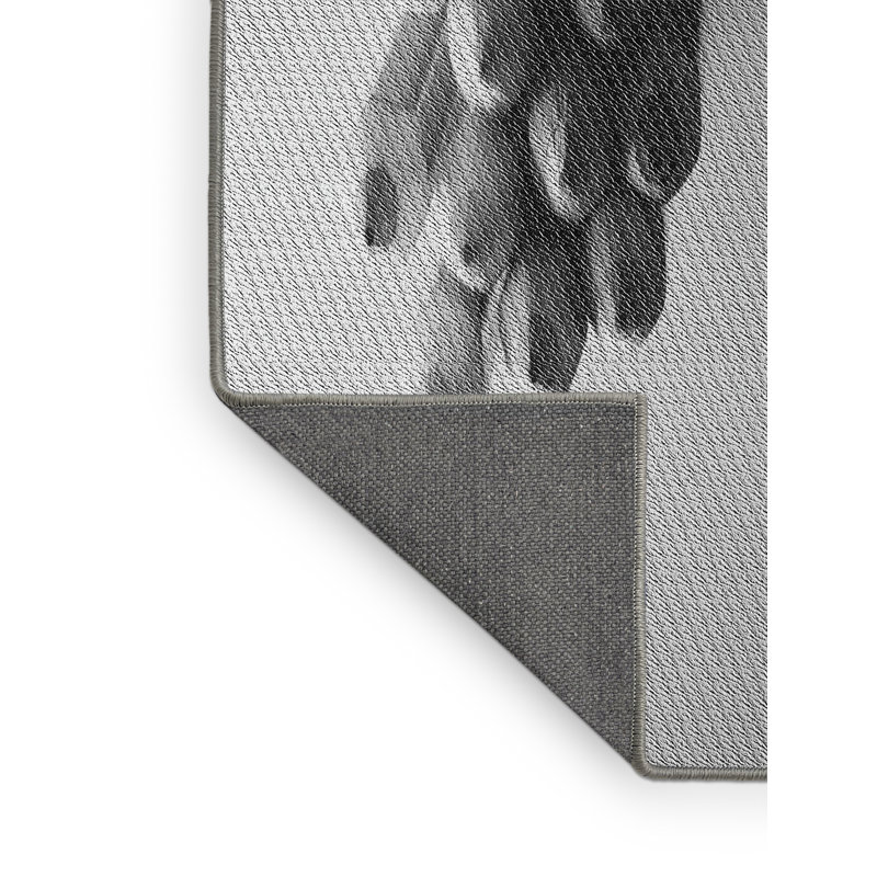 Tapis zone grise à motifs Lian, Rectangle 5 pi x 8 pi