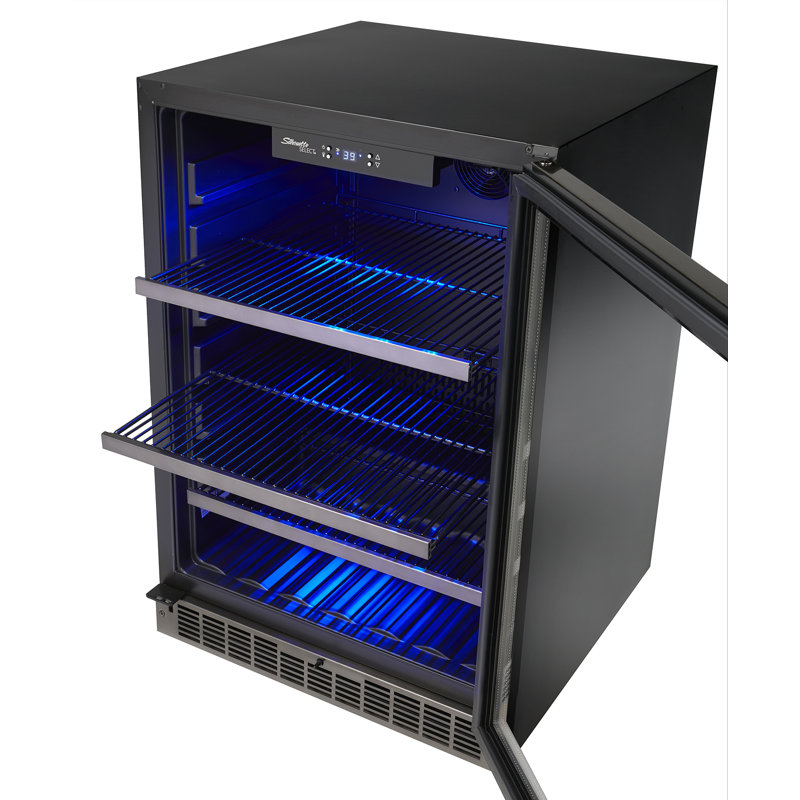 Danby 23.82'' W Built-In 138 Cans (12 oz.) 5.6 Cubic Feet Beverage Cooler with Wine Storage and Glass Door