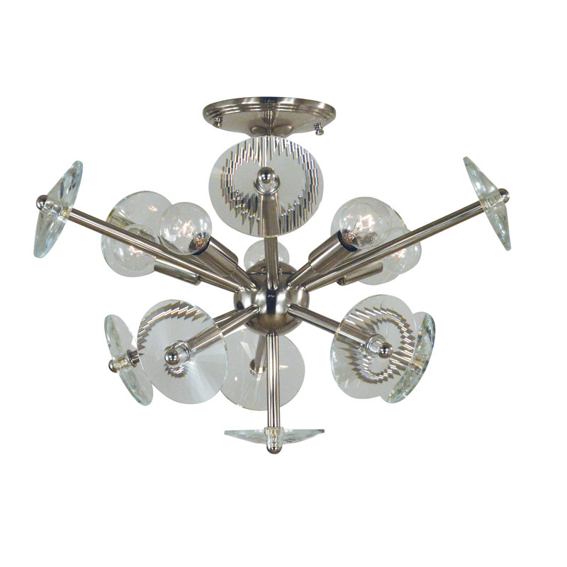 Rusandra Semi Flush Mount, Polished Brass
