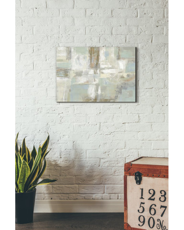 «Shades of Celedon» par Silvia Vassileva, art mural sur toile, H 12 po x l 18 po x P 0,75 po