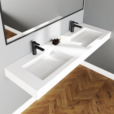 FRALIMK 18.9'' Solid Surface Rectangular Bathroom Sink