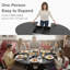 Table de salle à manger ronde extensible de 43,3 po à 59 po pour 4 à 8 personnes, table de salle à manger extensible encastrée moderne avec tablette de rangement-1918534510-1918534509