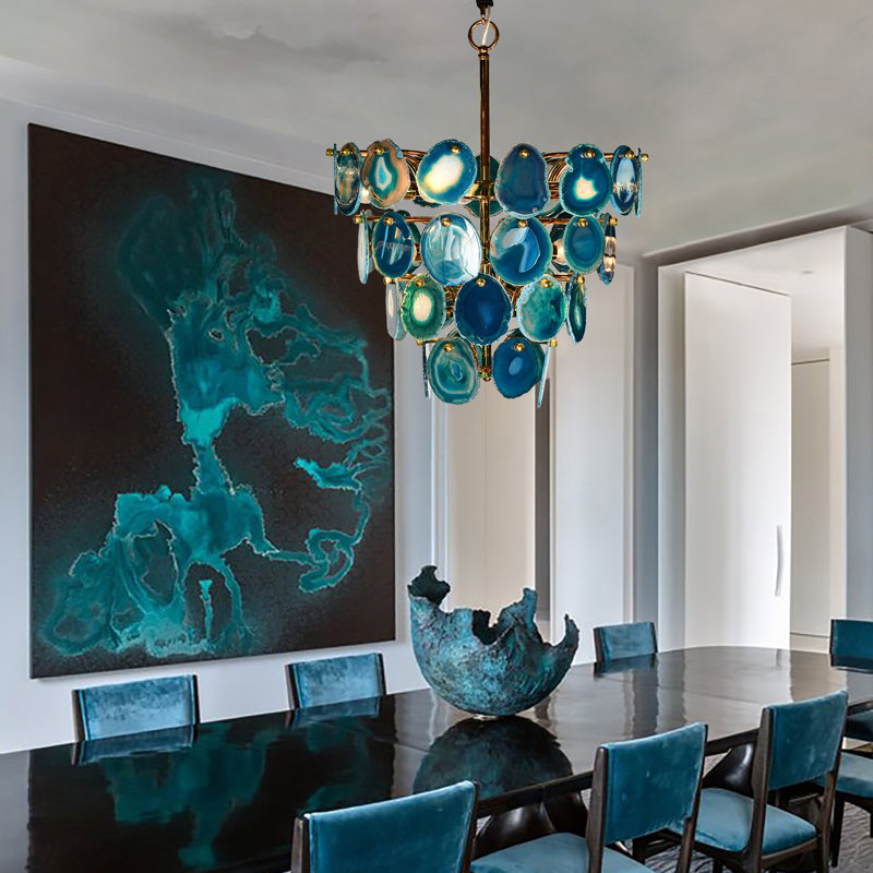 Aqua Blue Agate Chandelier