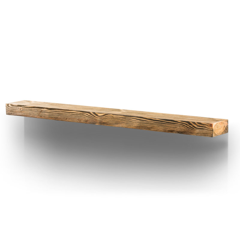 Cleamon Hand Carved Wood Mantel, Dark Oak, 60"